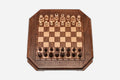 Travel chess set with hand-carved classic border in beech