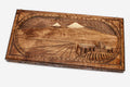 Armenian backgammon set carved with Mount Ararat over Yerevan