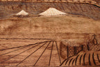 Carved reverse face of the Ararat over Yerevan backgammon set
