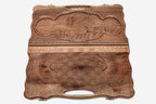 Detail of the carved scrollwork