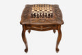 Luxury carved wooden chess table on a hand-carved pedestal