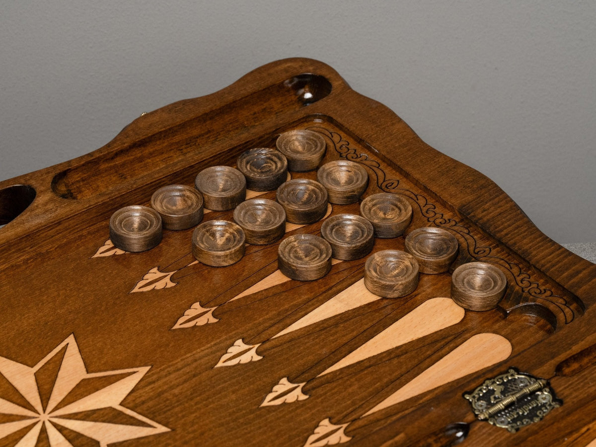 Luxury Backgammon Set – Carved Octagon Design