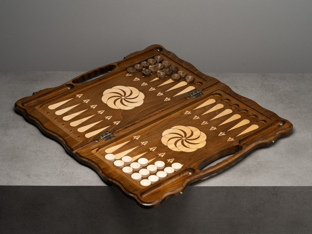 Luxury Backgammon Set – Armenian Eternity Symbol with Bronze Details