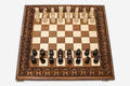 Luxury chess set with hand-carved floral ornament border