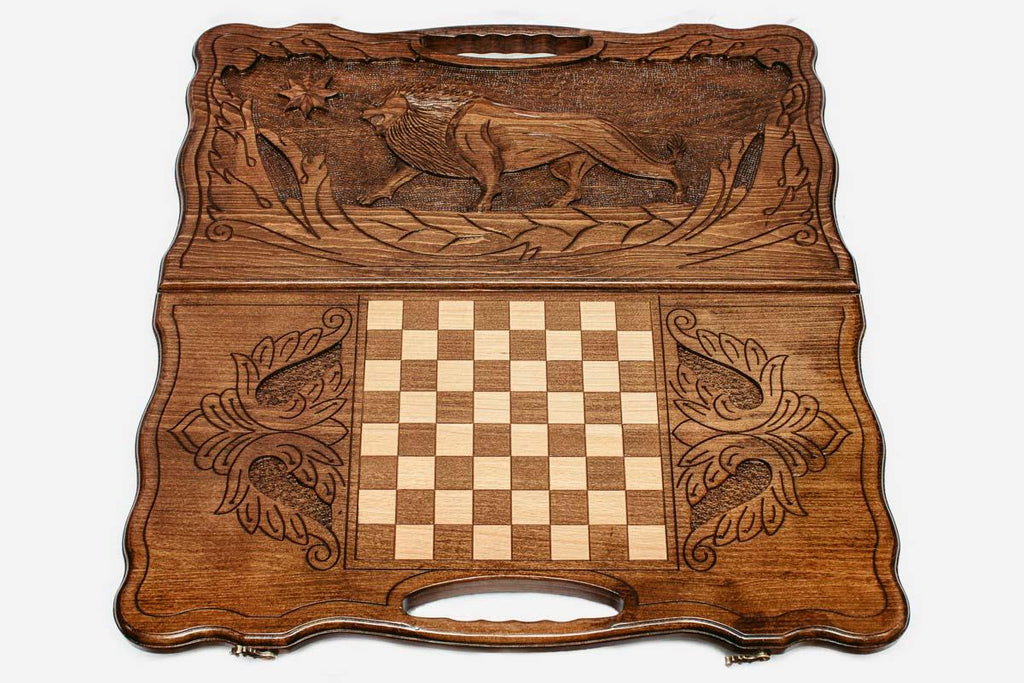 Side view of the folded board with its carry handle