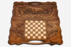 Side view of the folded board with its carry handle