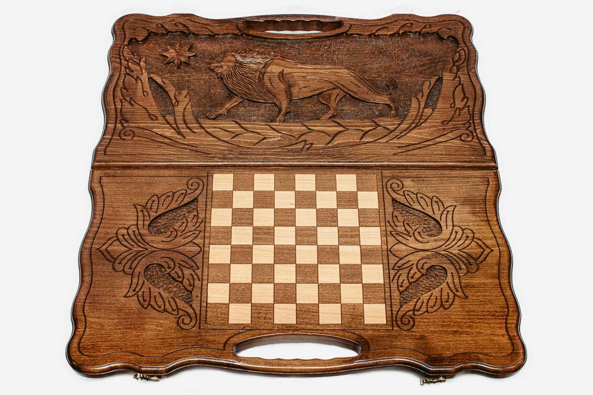 Side view of the folded board with its carry handle
