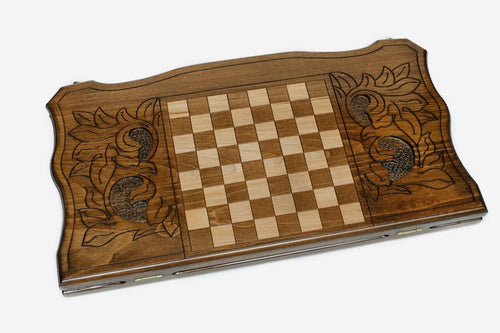 Folded Armenian backgammon board with carved ornament