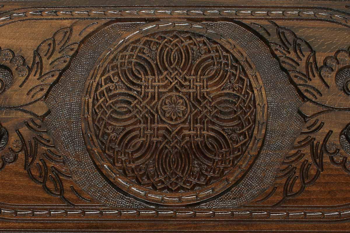 Folded Armenian ornaments backgammon set with bronze clasps