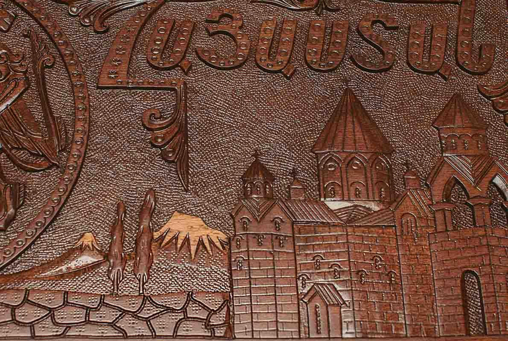 Detail of the carved scrollwork