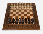 Luxury chess set with hand-carved lattice design