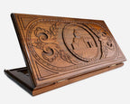 Armenian backgammon set carved with Tatev Monastery