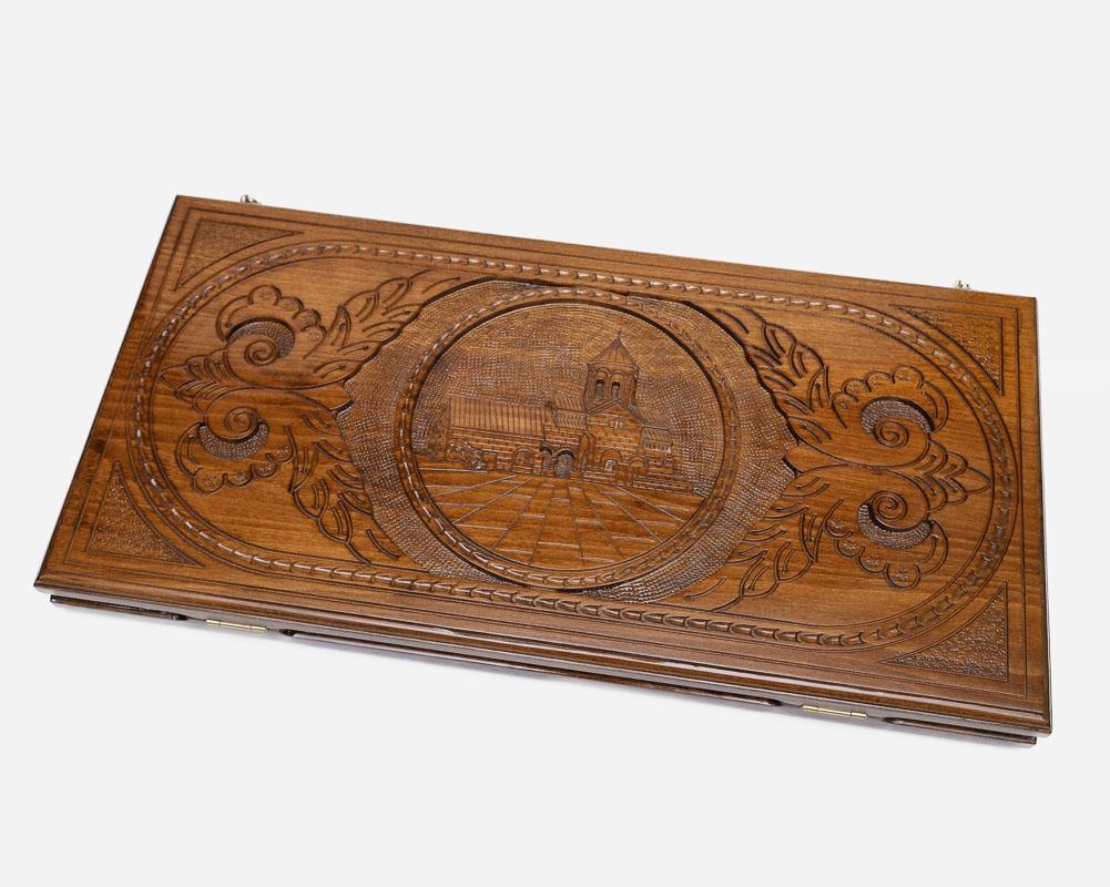 Vahanavank Armenian backgammon set with checkers and dice