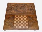 Armenian backgammon set interior with carved points
