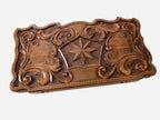 Crown and octagon backgammon set folded, deep carving showing
