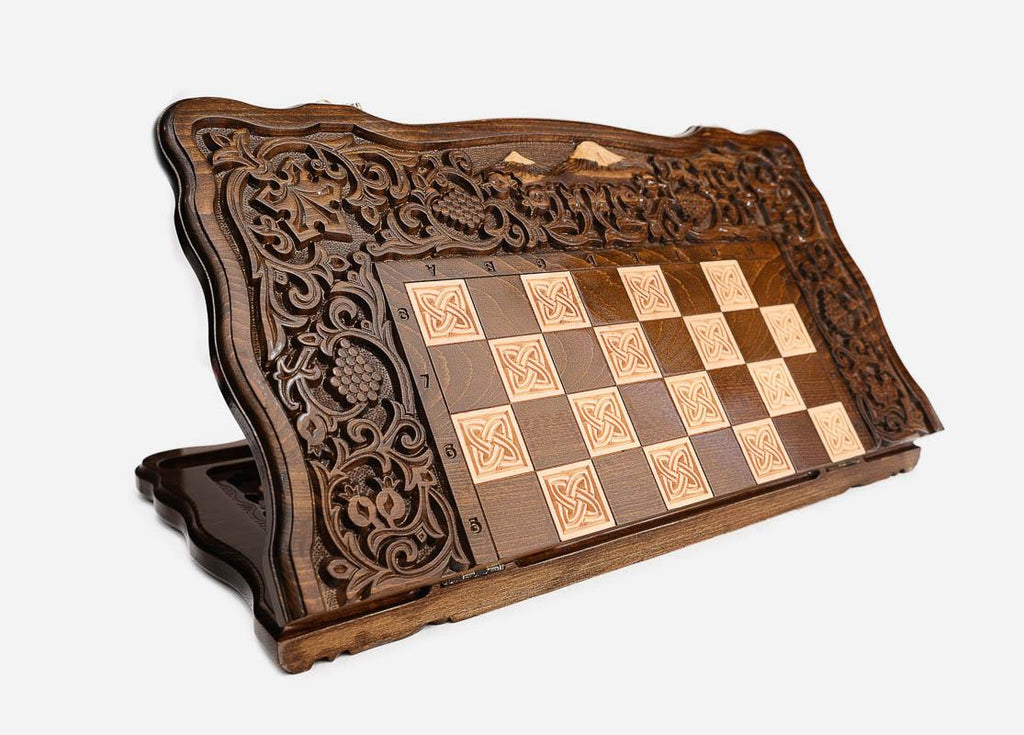 Armenian heritage chess set carved in beech