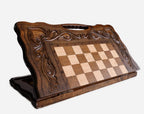 Handmade combo board with heart carving and bronze clasps