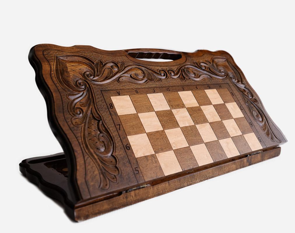 Handmade combo board with heart carving and bronze clasps