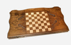 Snowflakes backgammon set folded, carved ornaments showing