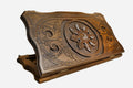 Wooden backgammon set hand carved with snowflake ornaments