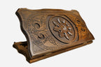 Wooden backgammon set hand carved with snowflake ornaments