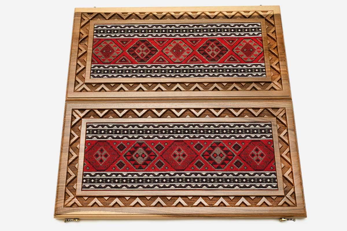 Detail of the carved geometric border