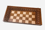 Luxury wooden chess set with bronze army