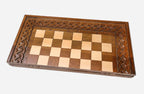 Rope-bordered folding chess board with bronze clasps