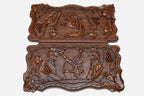 Armenian backgammon set interior with carved points