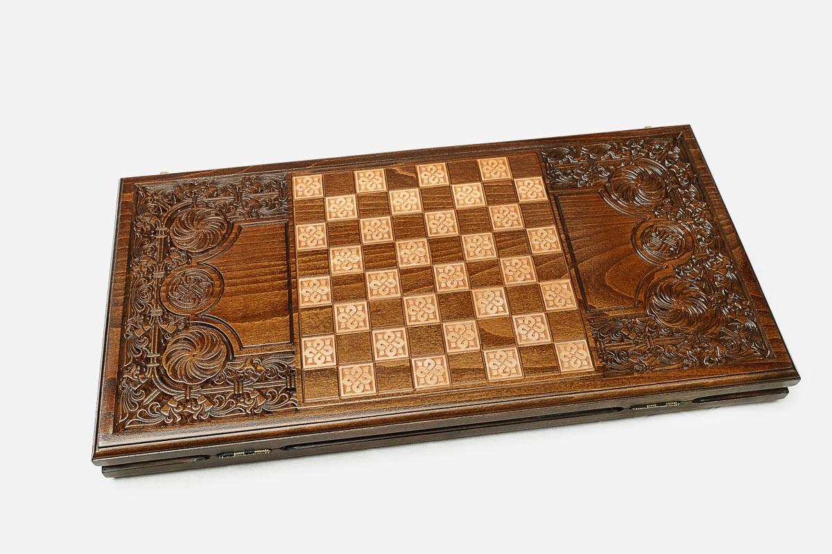 Star and cross ornaments backgammon set folded, tessellation showing