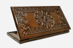 Armenian backgammon set carved with star and cross ornaments
