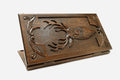 Wooden backgammon set hand carved with a grand stag