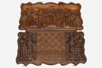 Side view of the carved walnut board