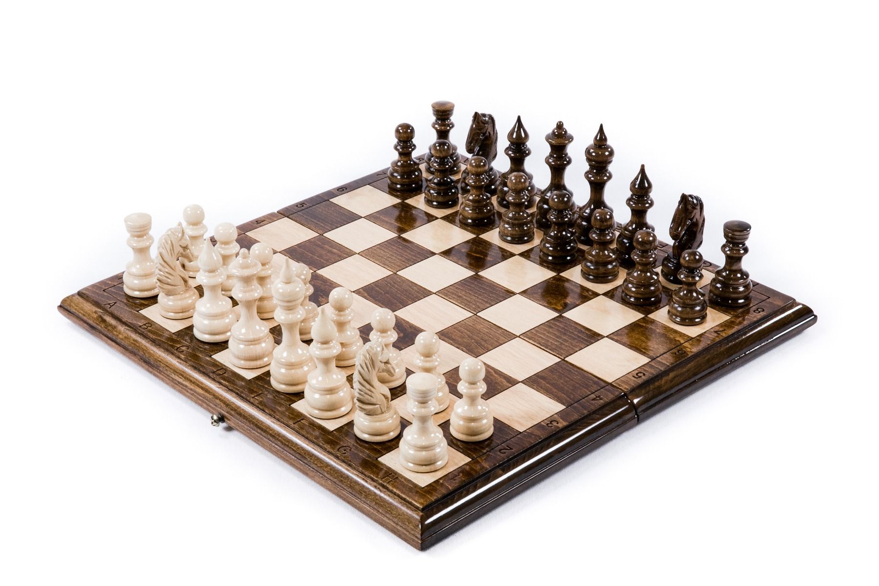 Versatile Wooden Chess Set with Backgammon Game Board
