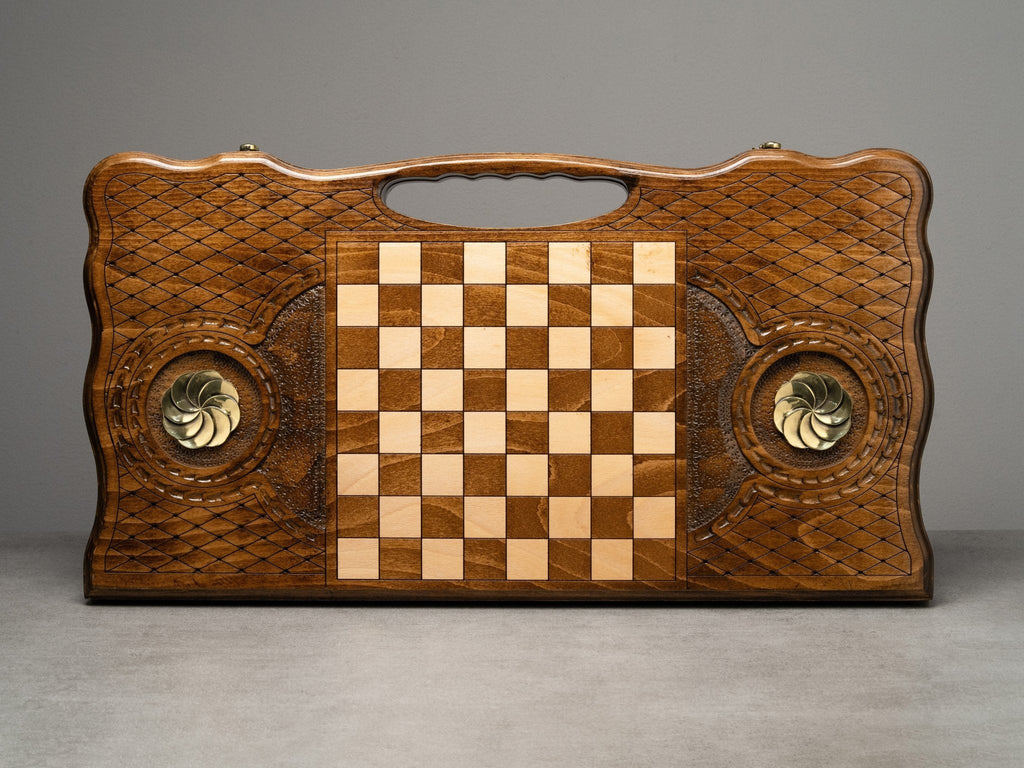 Luxury Backgammon Set – Armenian Eternity Symbol with Bronze Details
