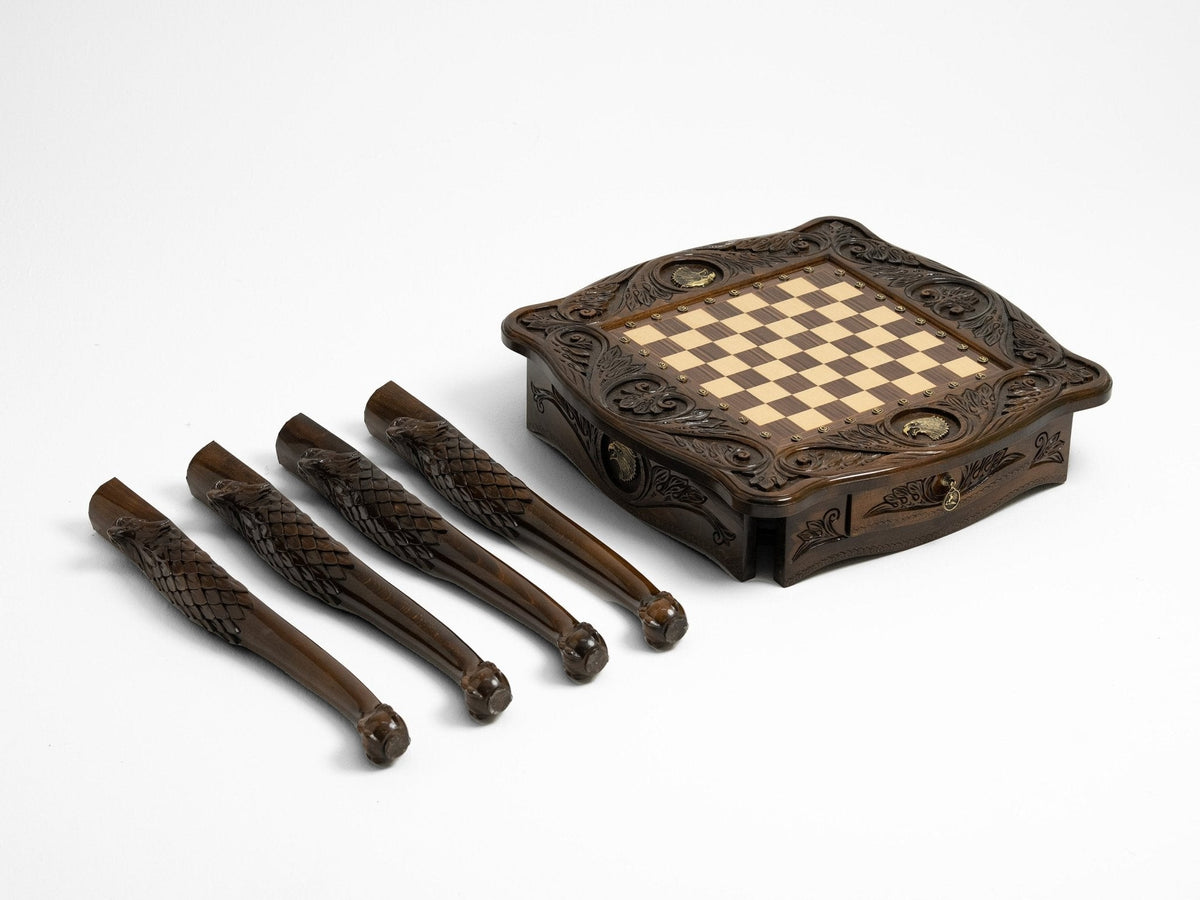 Eagle chess table as a majestic furniture piece