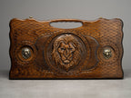 Luxury Backgammon Set – Majestic Lion Design with Bronze Details