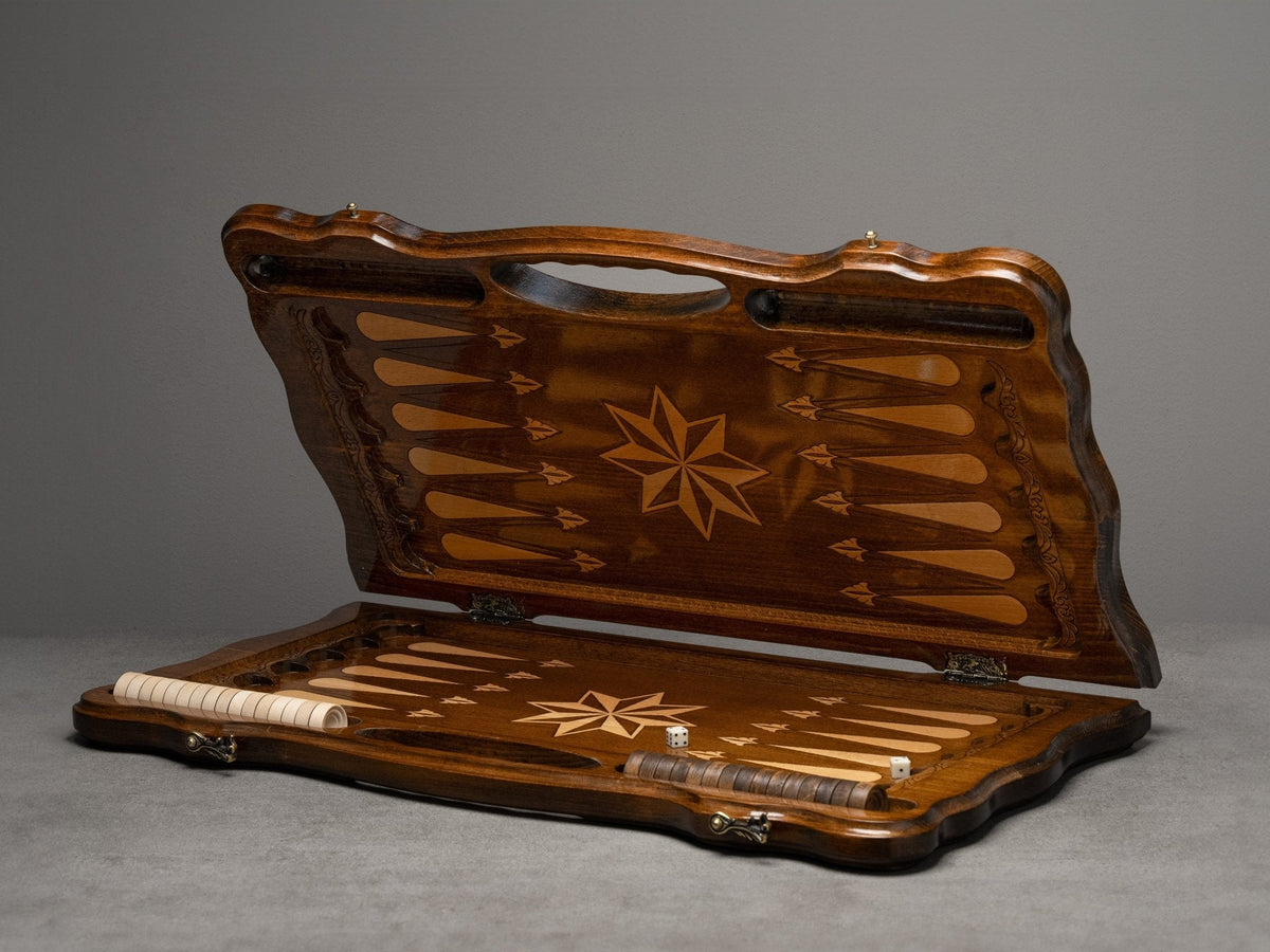 Luxury Backgammon Set – Carved Octagon Design