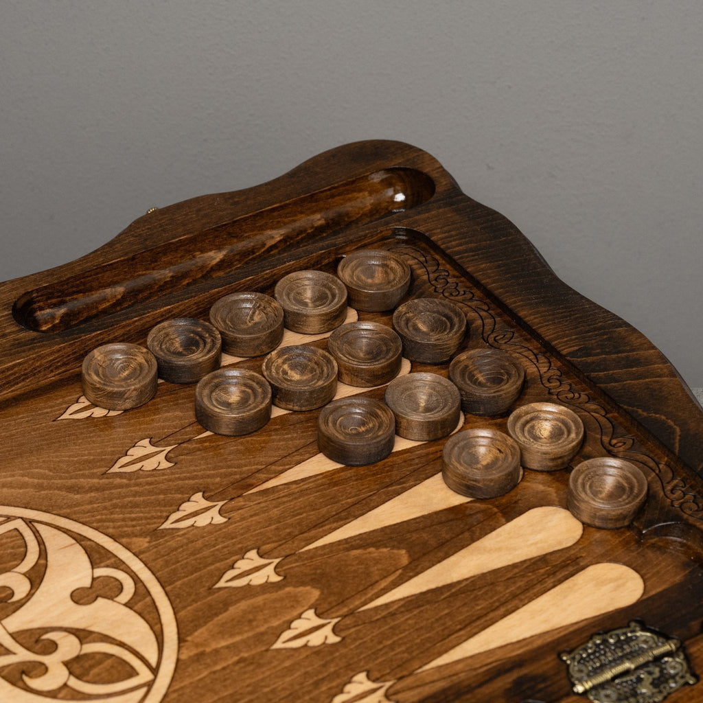 Luxury Backgammon Set – Ornate Design with Bronze Details