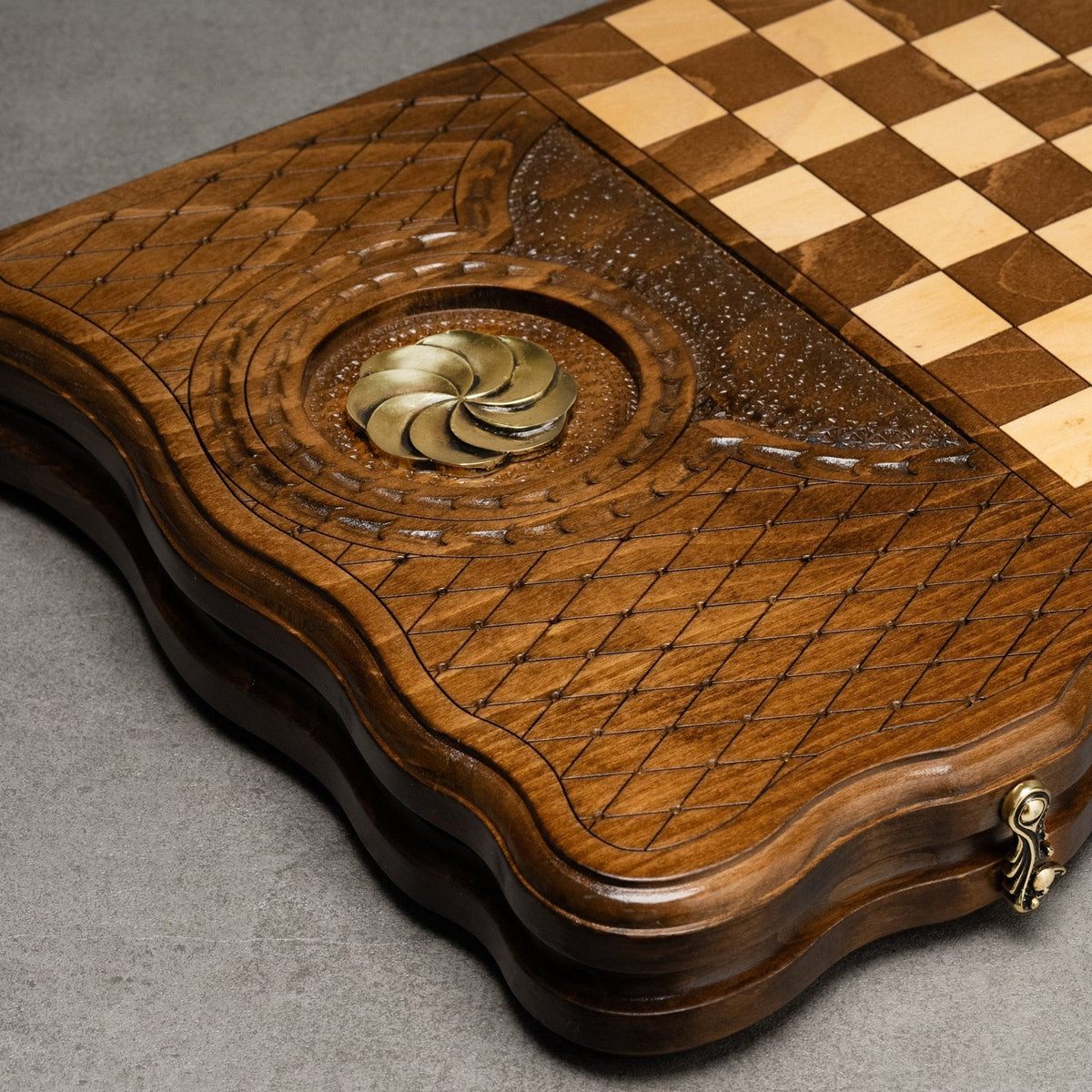 Luxury Backgammon Set – Armenian Eternity Symbol with Bronze Details
