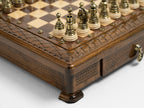 Handmade Chess Set with Storage & Bronze Pieces - Luxury Handcrafted Set