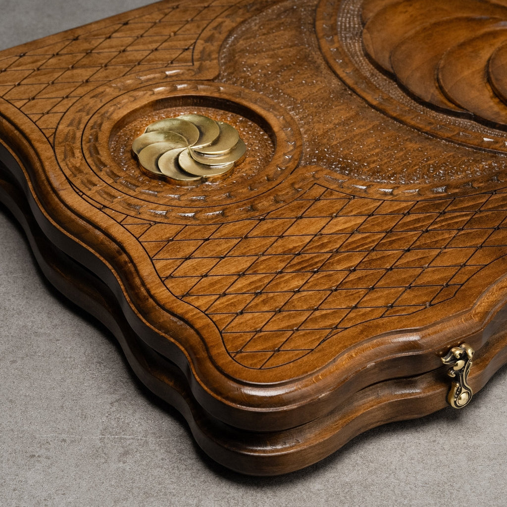 Luxury Backgammon Set – Armenian Eternity Symbol with Bronze Details