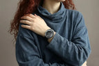 Stone texture silver watch close-up