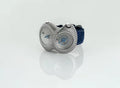Handcrafted 925 sterling silver guilloché wrist watch with leather strap