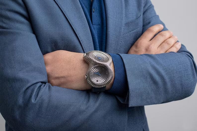 Minimalist artisan sterling silver watch for men and women