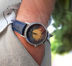 Luxury handcrafted men's wristwatch with eagle design