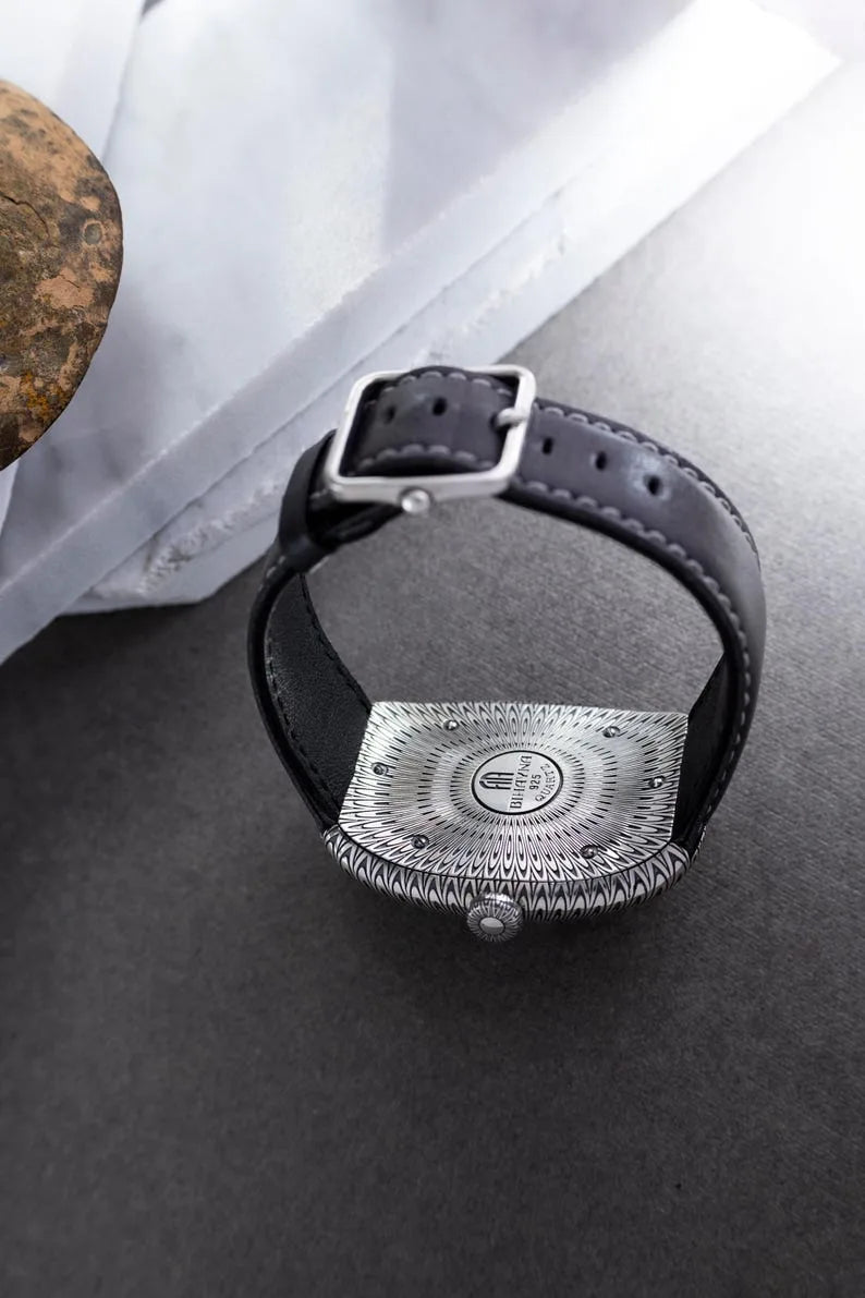 Guilloche Blue Enamel Silver Watch product image 10