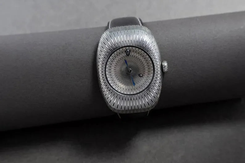 Minimalist artisan sterling silver watch for men and women