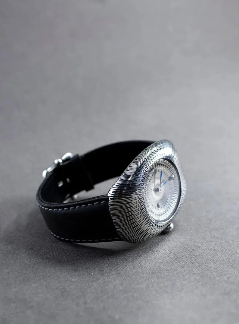 Guilloche Blue Enamel Silver Watch product image 8