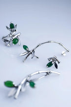 Nature inspired bamboo silver ear climber close-up